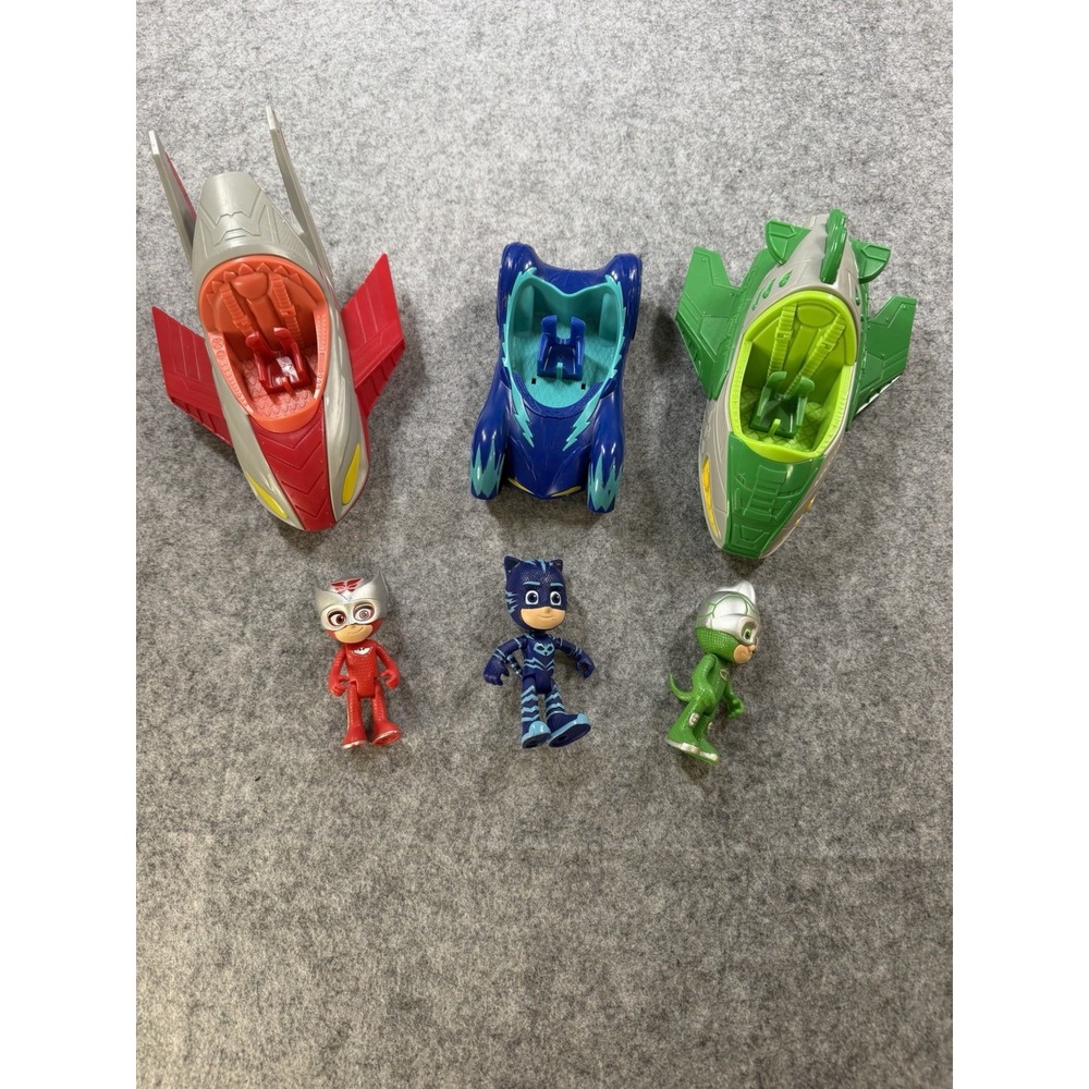 PJ Masks Catboy Owlette Gekko Figures w Vehicles 6 Pc Toy Lot - Picture 6 of 12